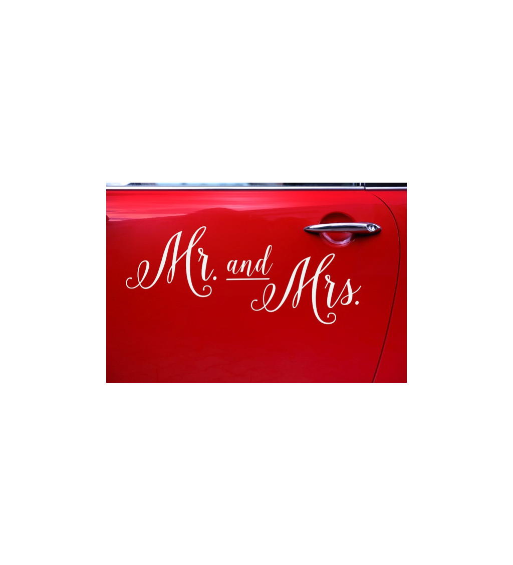 Nálepky na auto - Mr. and Mrs.