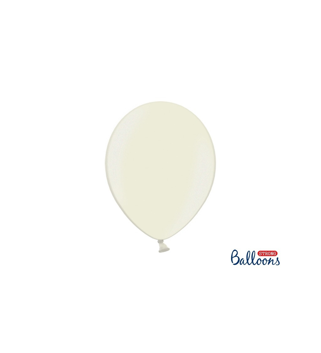 Balónek metalický - krémová barva - 10 ks