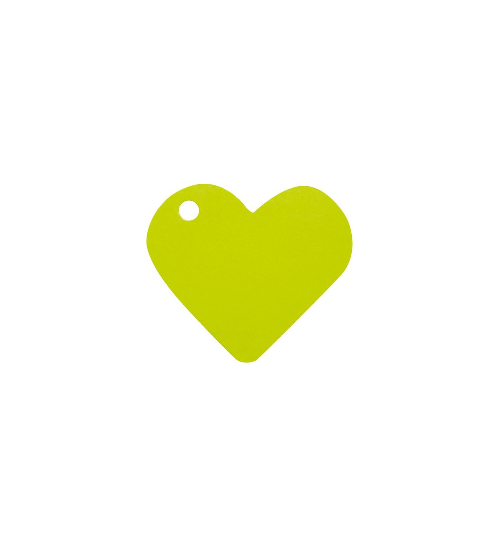 Jmenovka Srdce - světle zelené