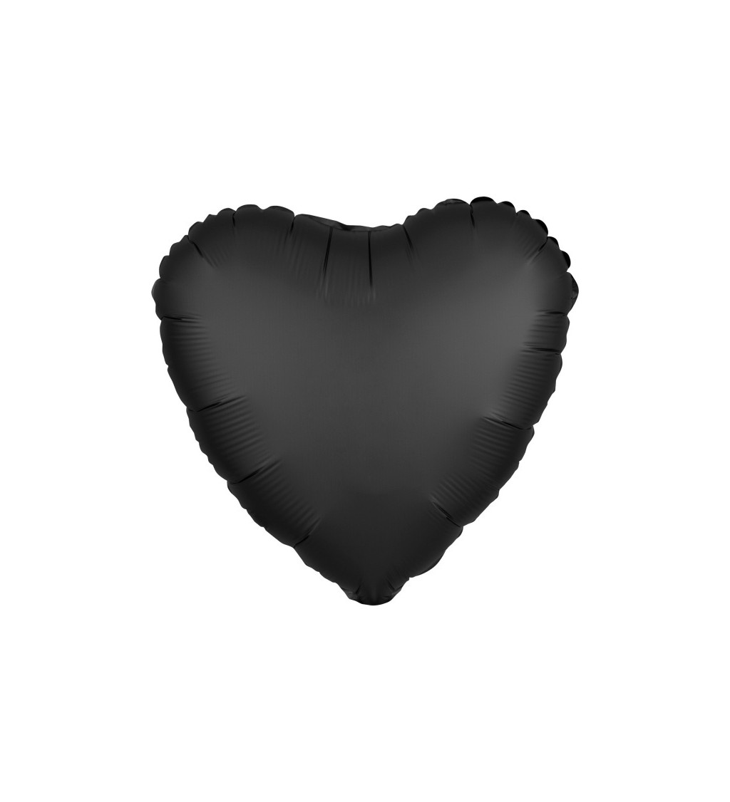 Černý fóliový balónek - srdce