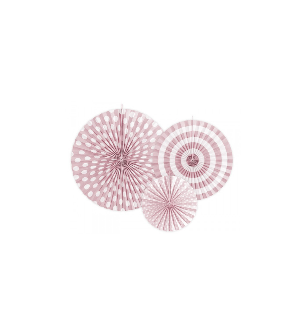 Dekorační rozety - bílo-růžové vzory