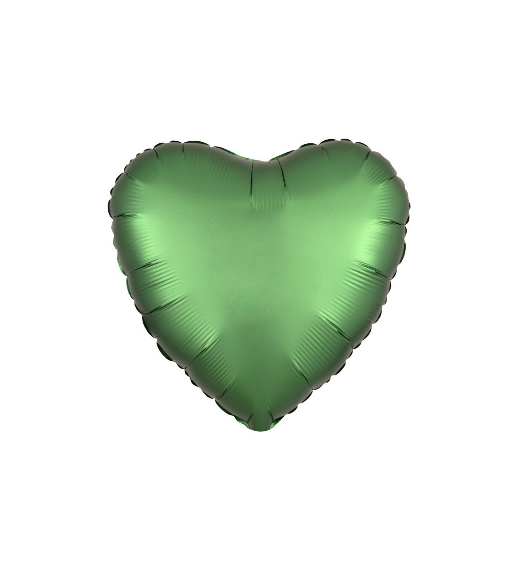 Smaragdový fóliový balónek - srdce