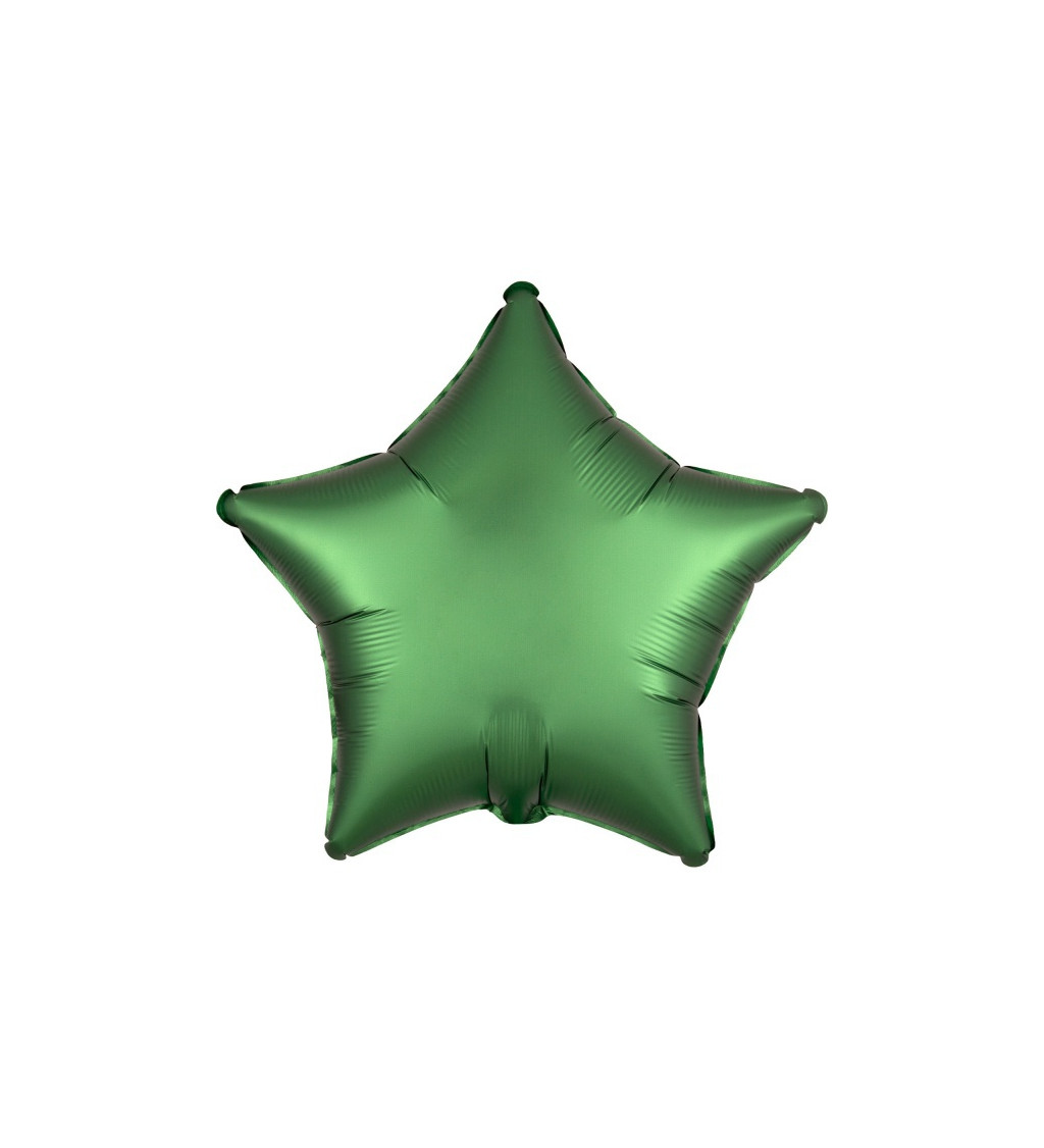 Smaragdový fóliový balónek - hvězda