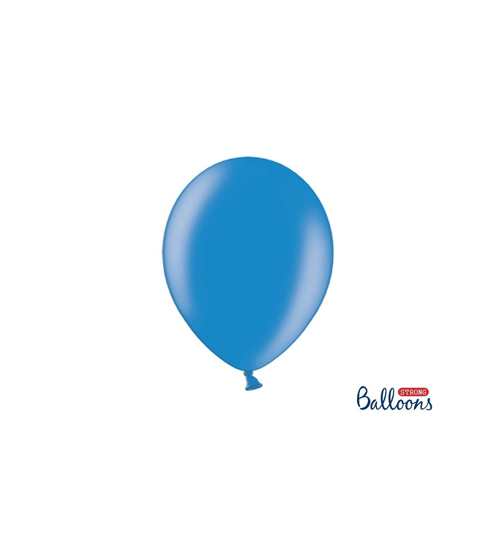 Balónek metalický - modrá barva - 10 ks