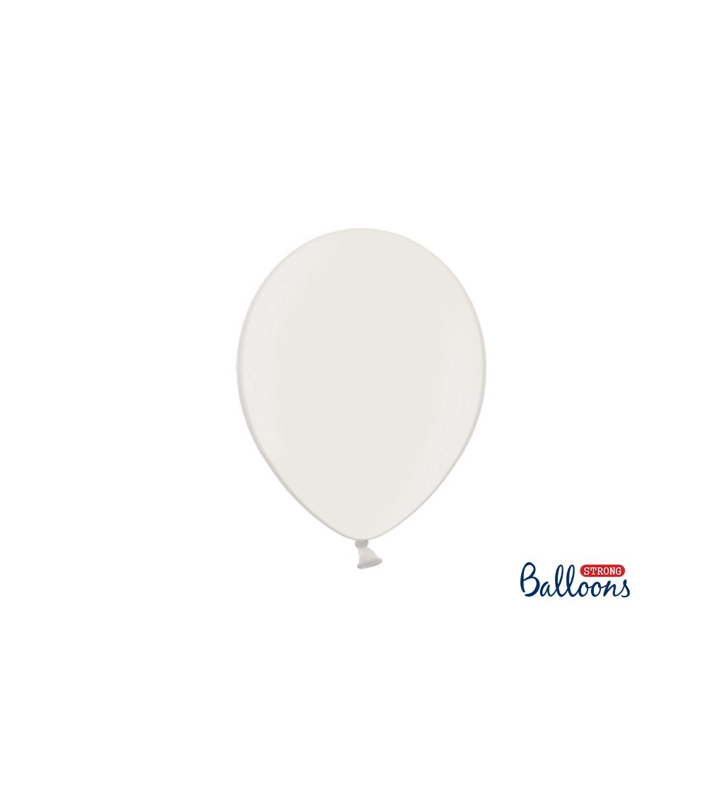 Balónek metalický - bílá barva - 10 ks