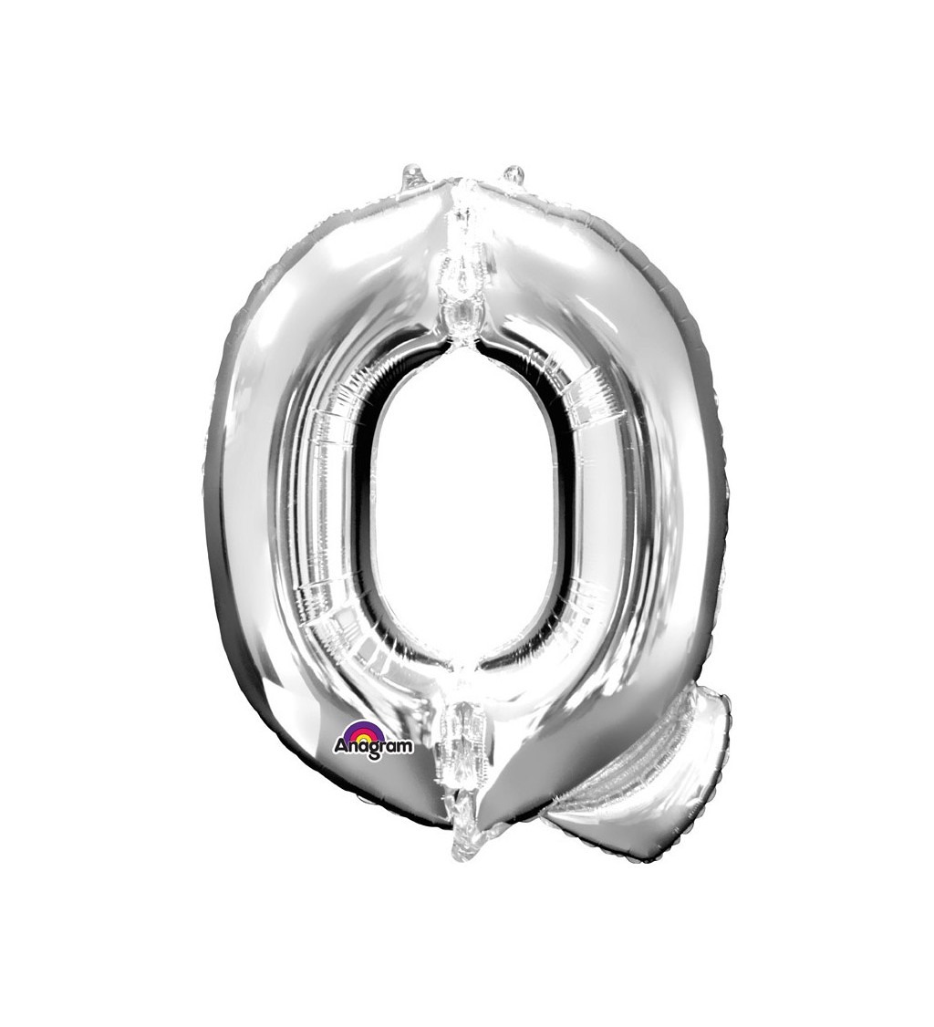 Fóliový balónek písmeno Q - stříbrný