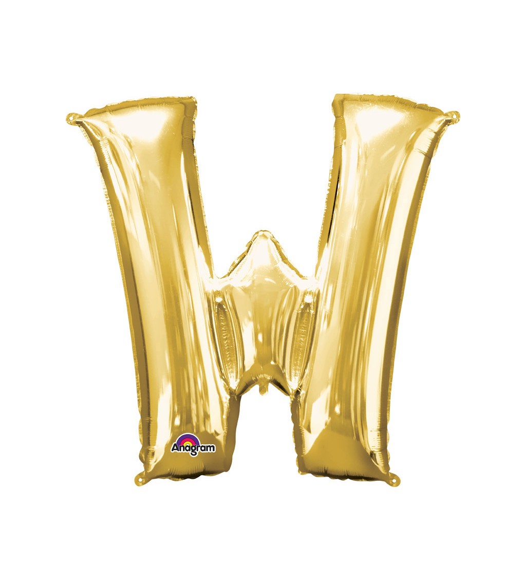 Fóliový balónek písmeno W - zlatý