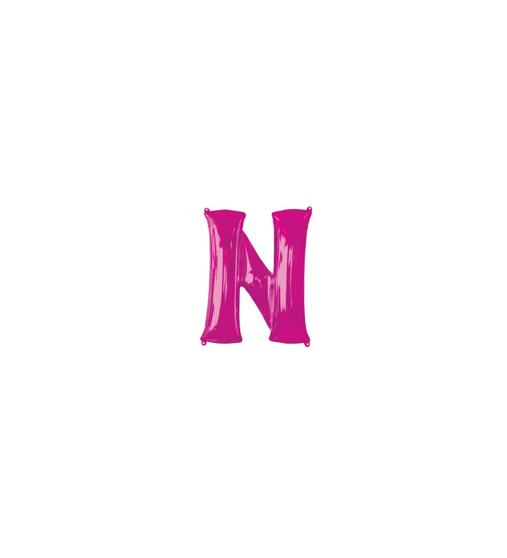 Fóliový balónek písmeno N - růžový