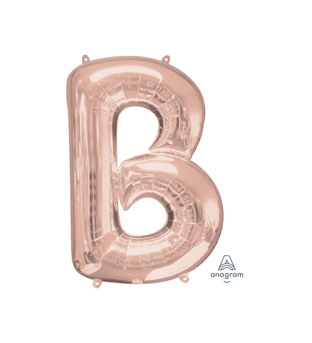 Fóliový balónek písmeno B - růžové zlato