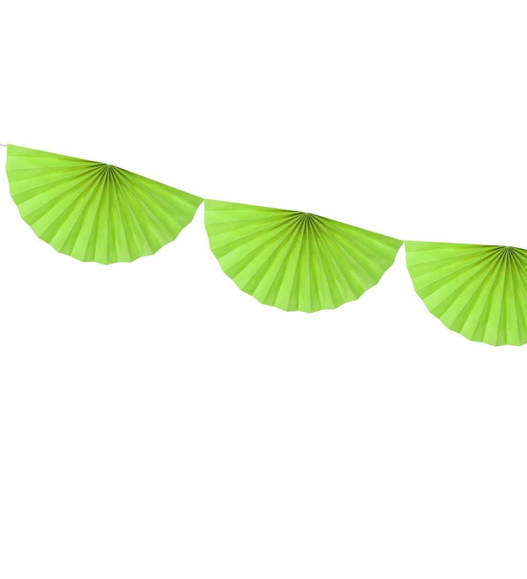 Světle zelená girlanda - menší papírové rozetky