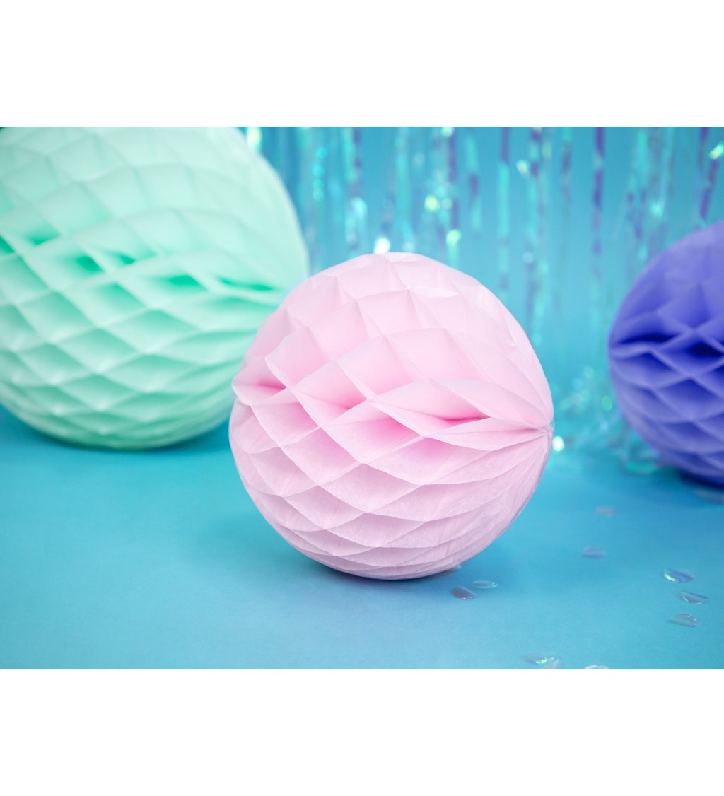 Papírová dekorační koule - světle růžová (20)