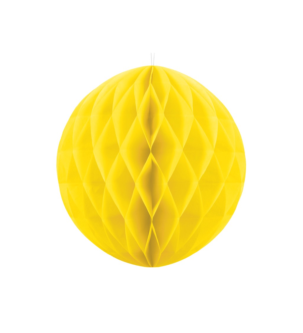 Papírová dekorační koule - žlutá (20)