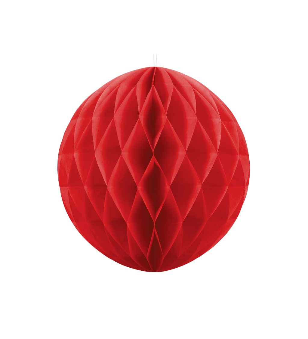 Papírová dekorační koule - červená (40)
