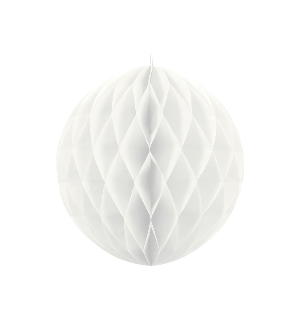 Papírová dekorační koule - bílá (40)
