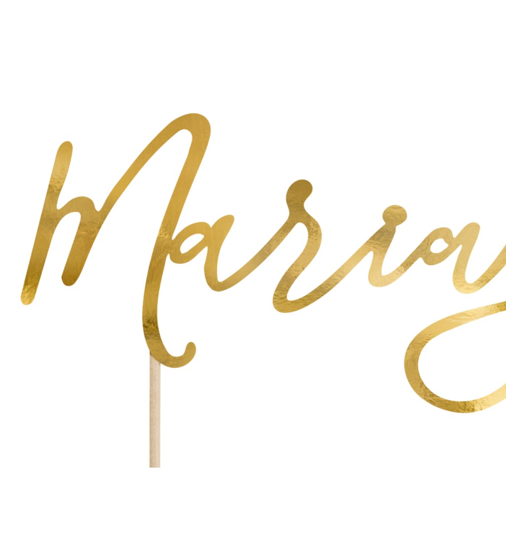 Dortová ozdoba - zlatý nápis Mariage
