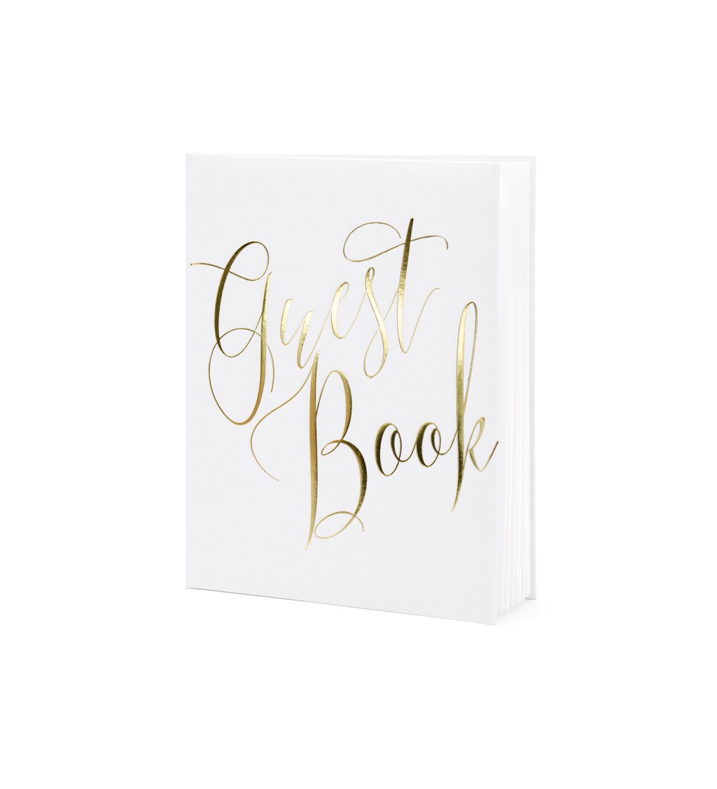Bílá kniha hostů - zlatý nápis