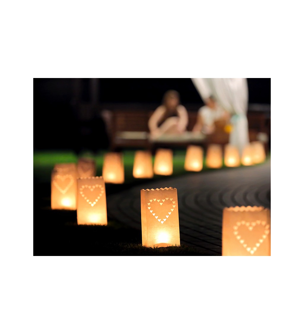 Taštičky na svíčky - lampiony se srdcem