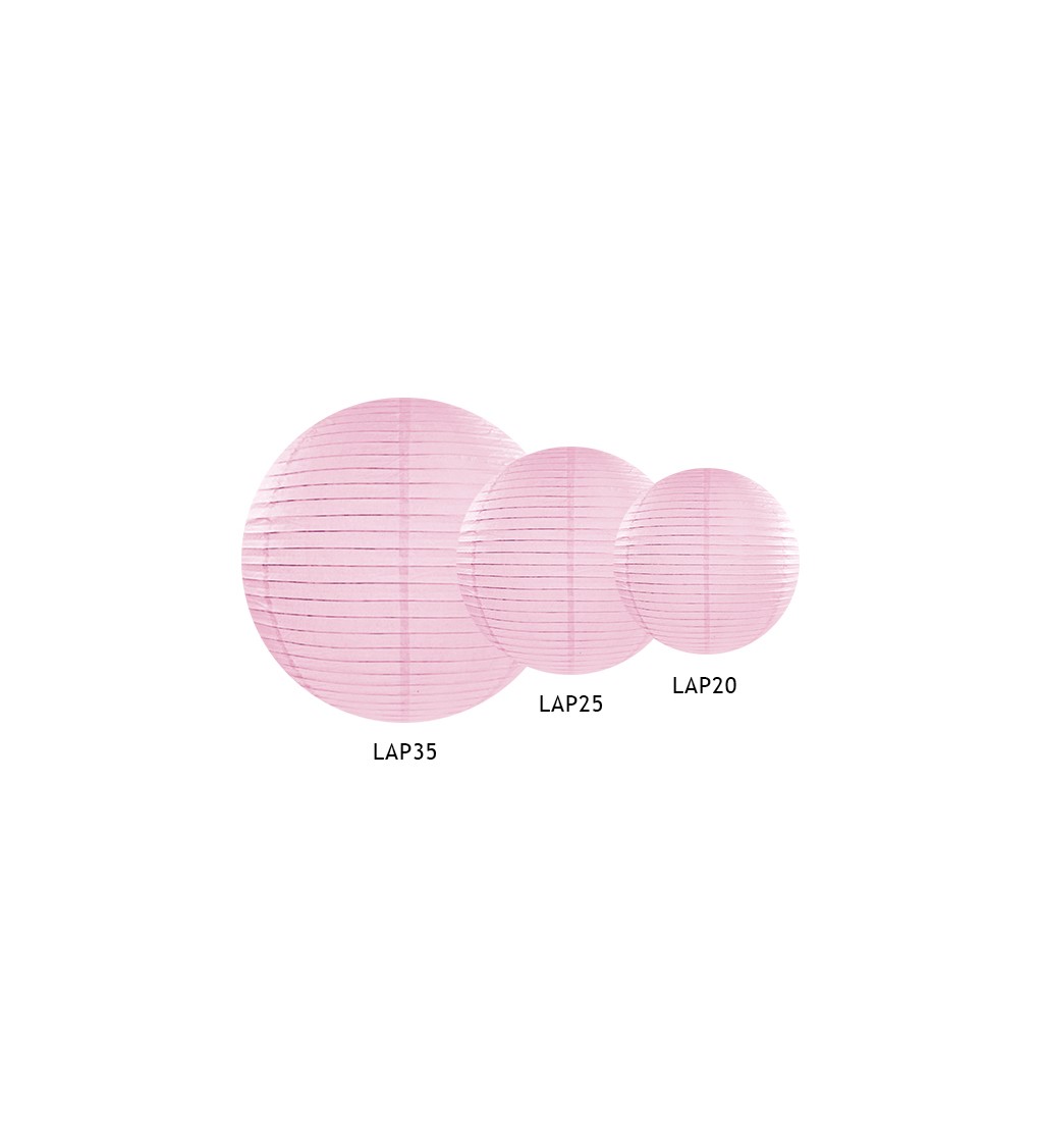 Papírový lampion ve světle růžové barvě (35)