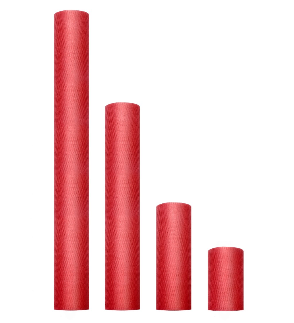 Červená tylová stuha (0,15 m)