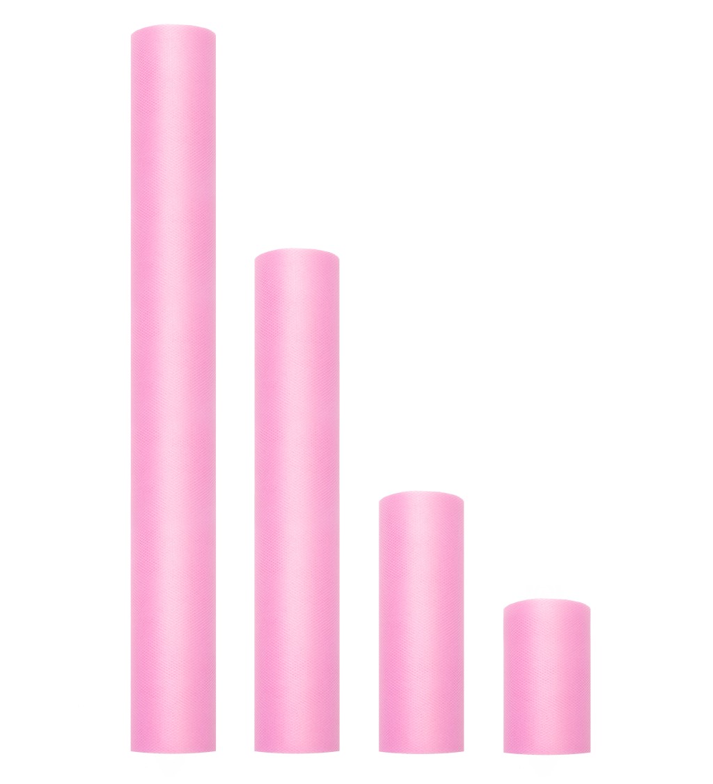 Růžová tylová stuha (0,15 m) - světlá