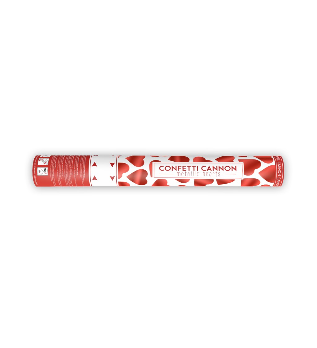 Menší vystřelovací konfety - červená srdíčka