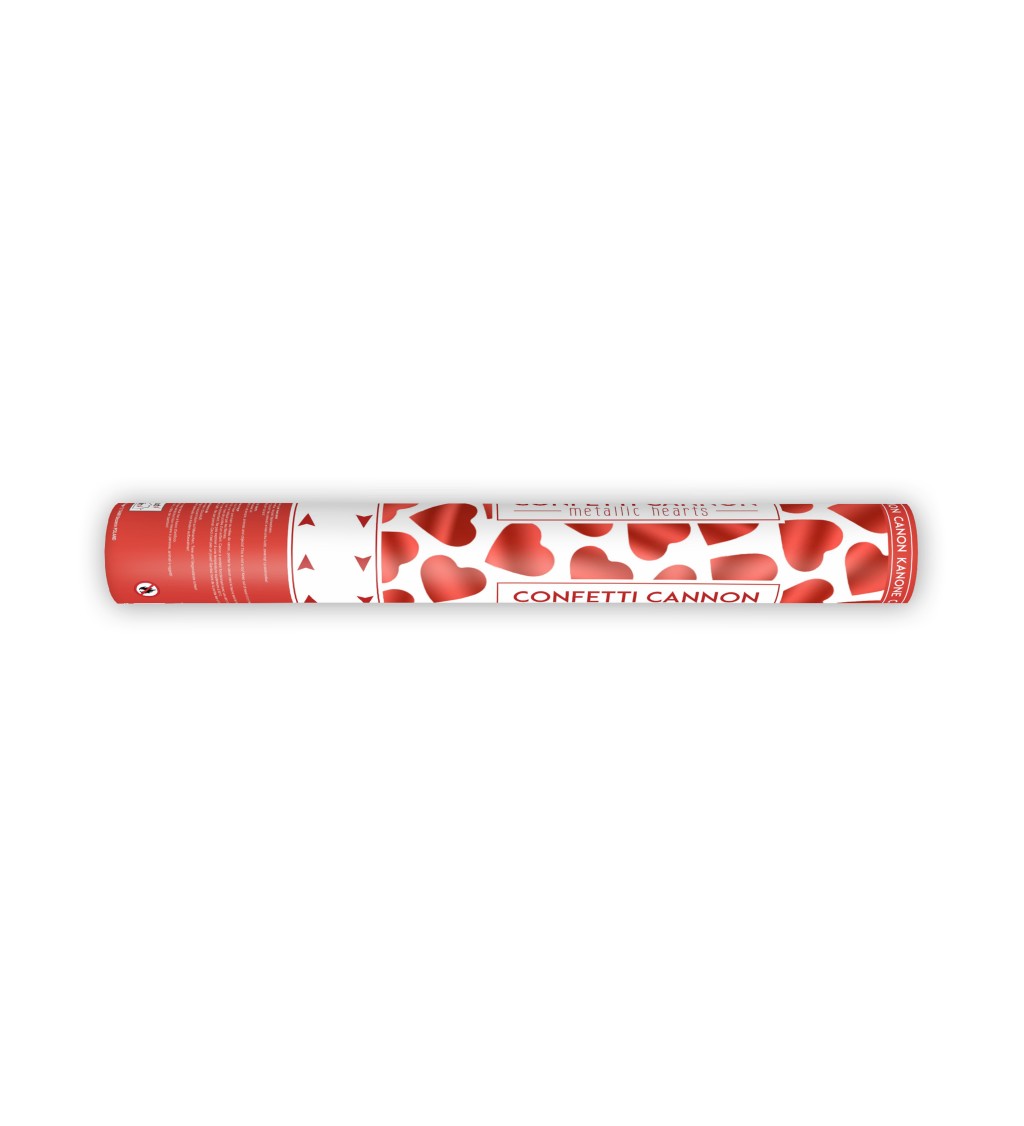Menší vystřelovací konfety - červená srdíčka