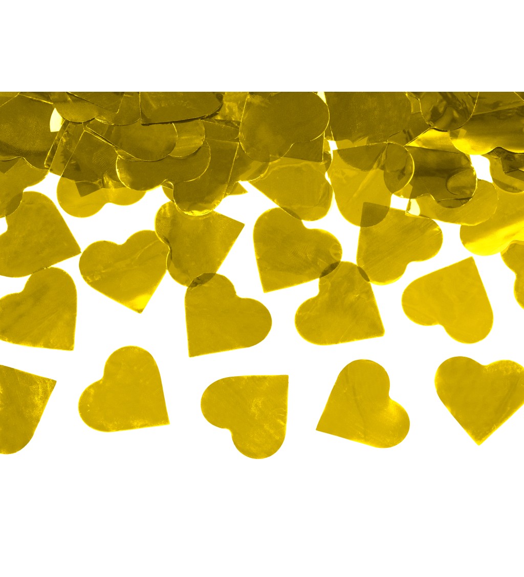 Vystřelovací konfety - zlatá srdíčka