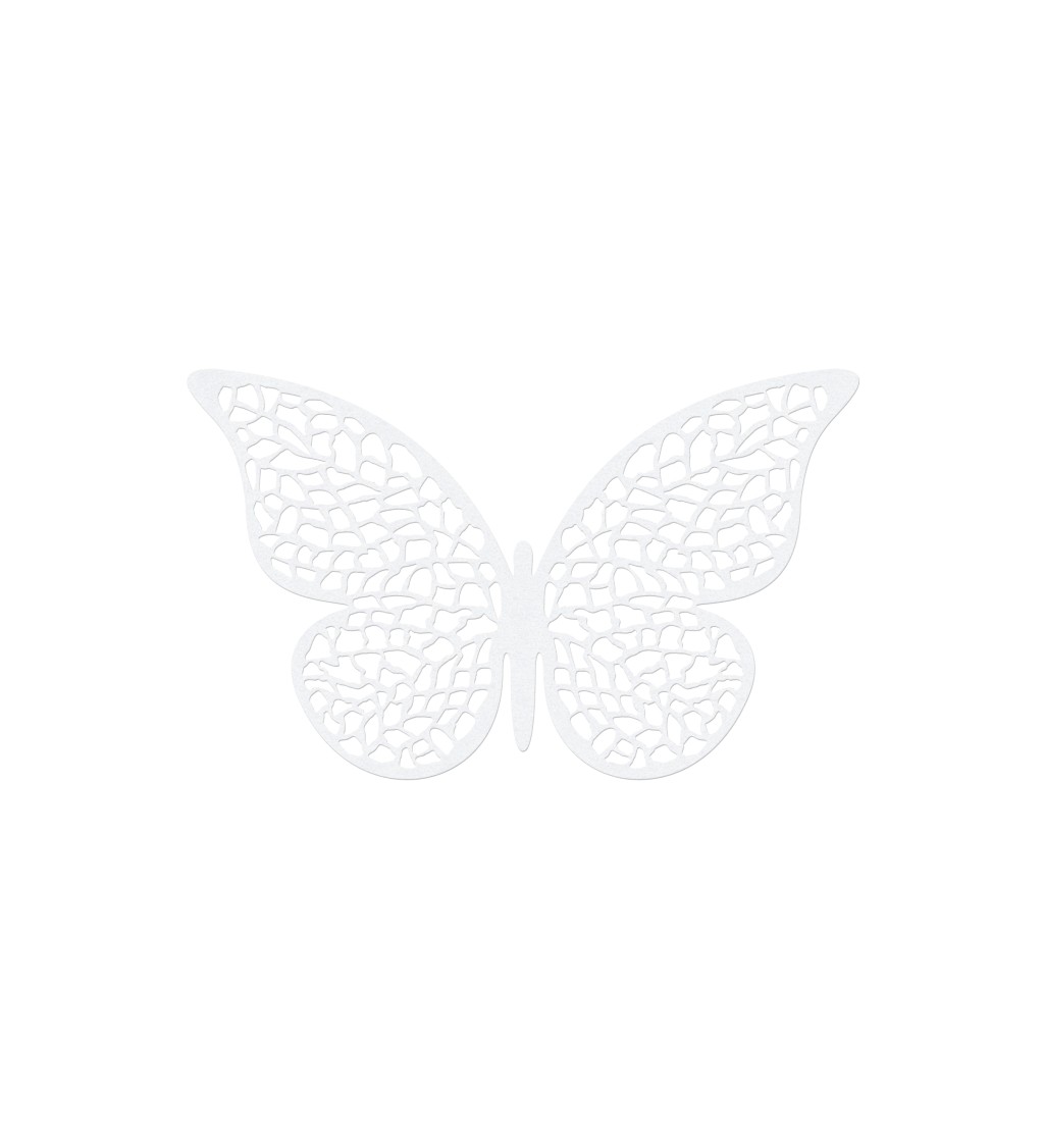 Dekorace papírová - motýlci II, bílá