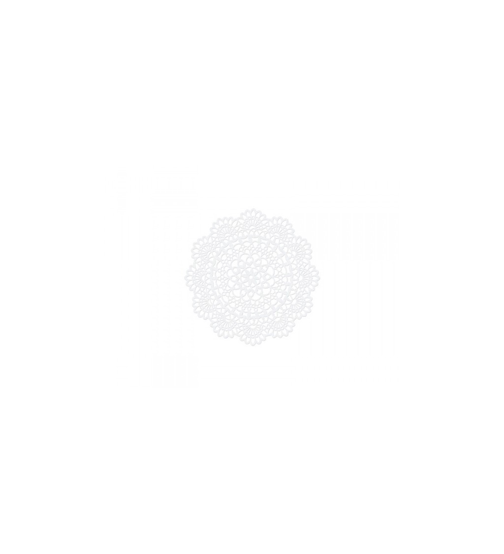Papírová krajková dekorace bílá - 10ks