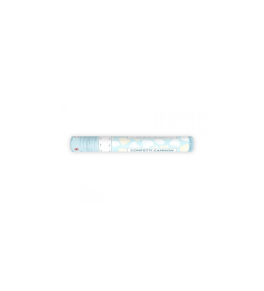 Vystřelovací konfety - krémová srdíčka a plátky