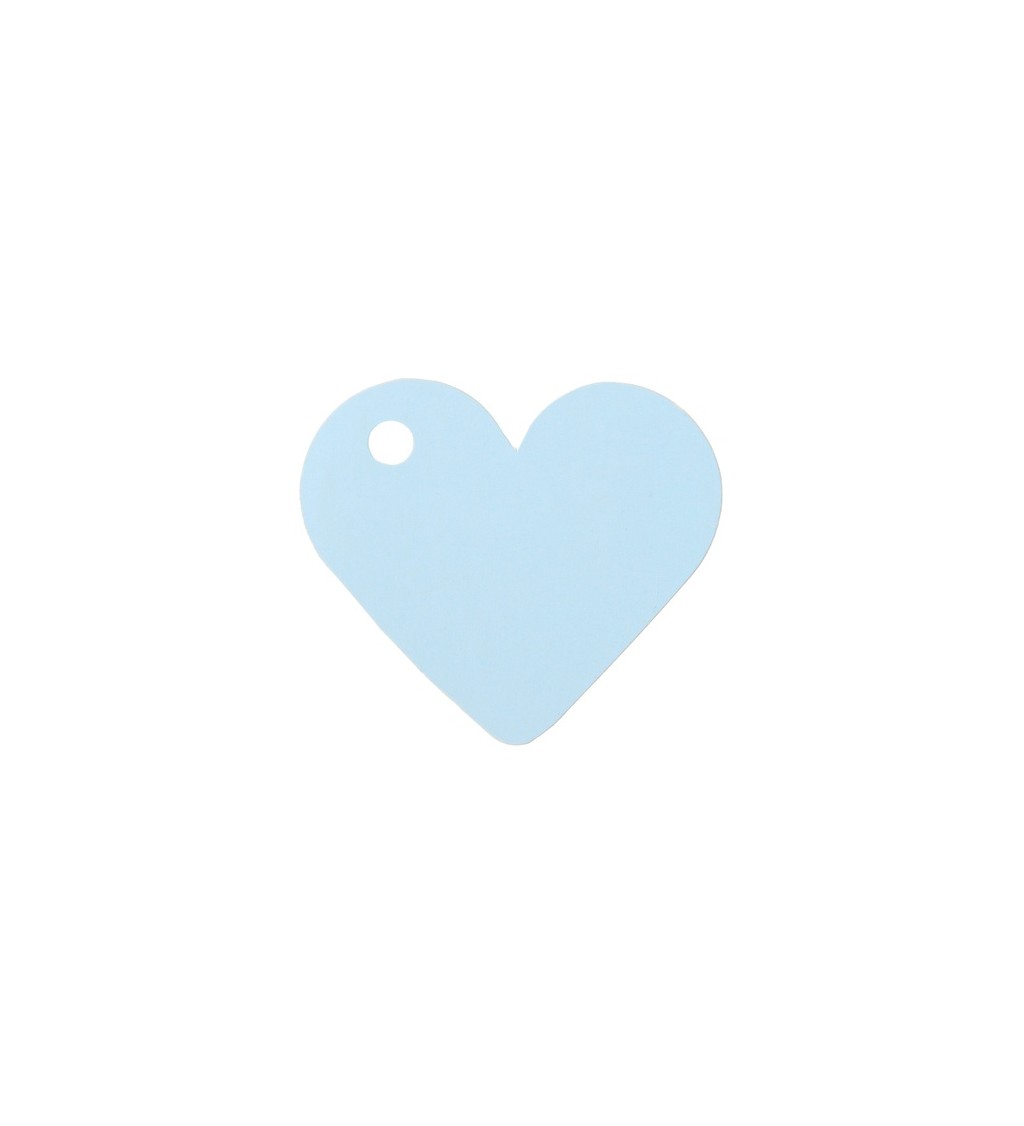 Jmenovka Srdce - světle modré