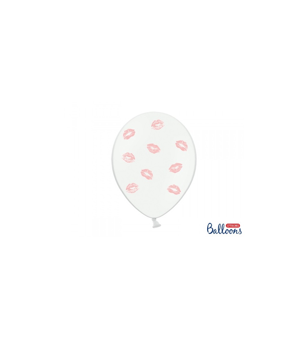 Bílý balónek - světle růžová ústa