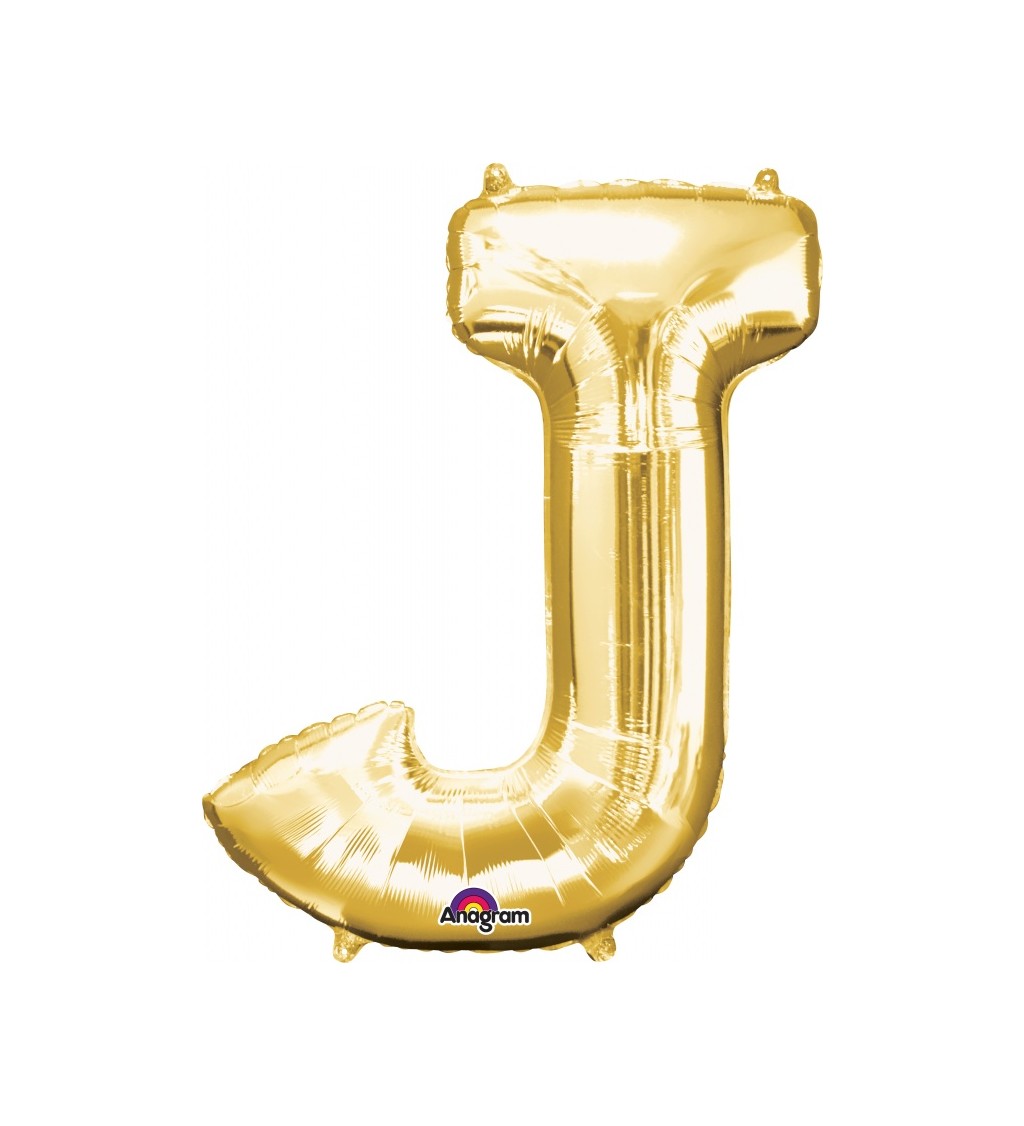Balónek J - zlatý