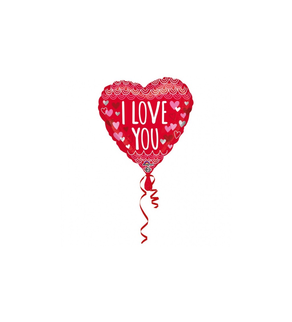 Fóliový balónek Srdce - I love you