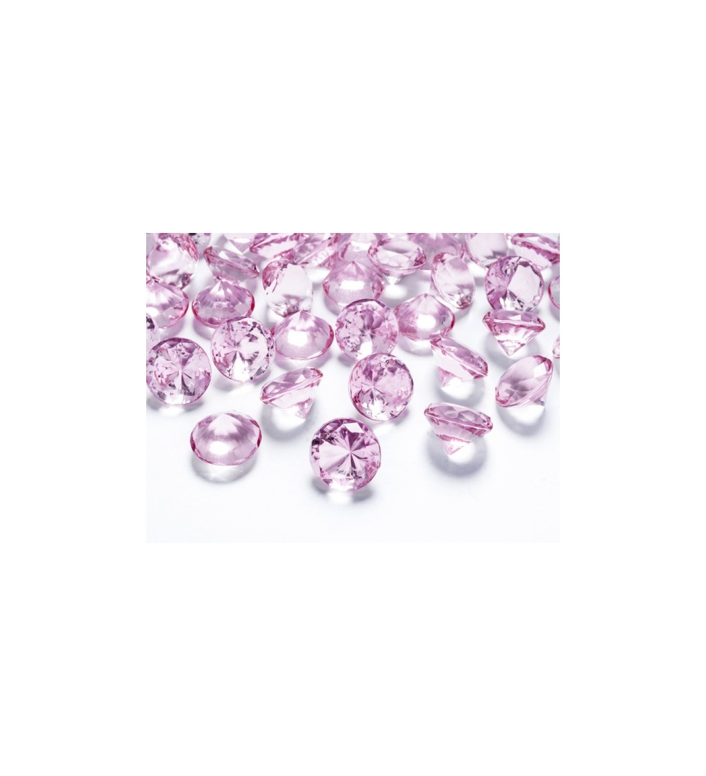 Světle růžové diamanty - větší konfety 