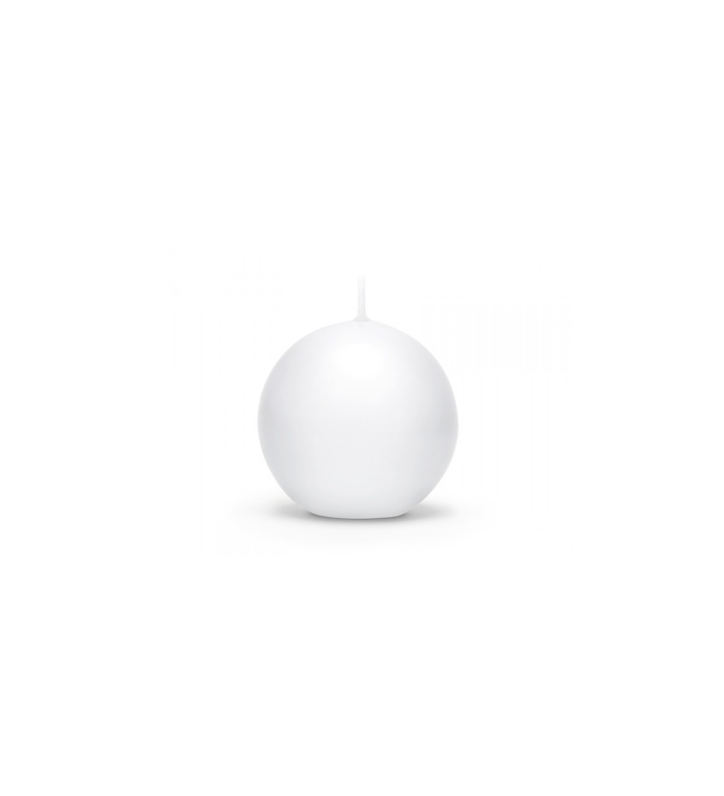 Bílá matná svíčka - malá koule