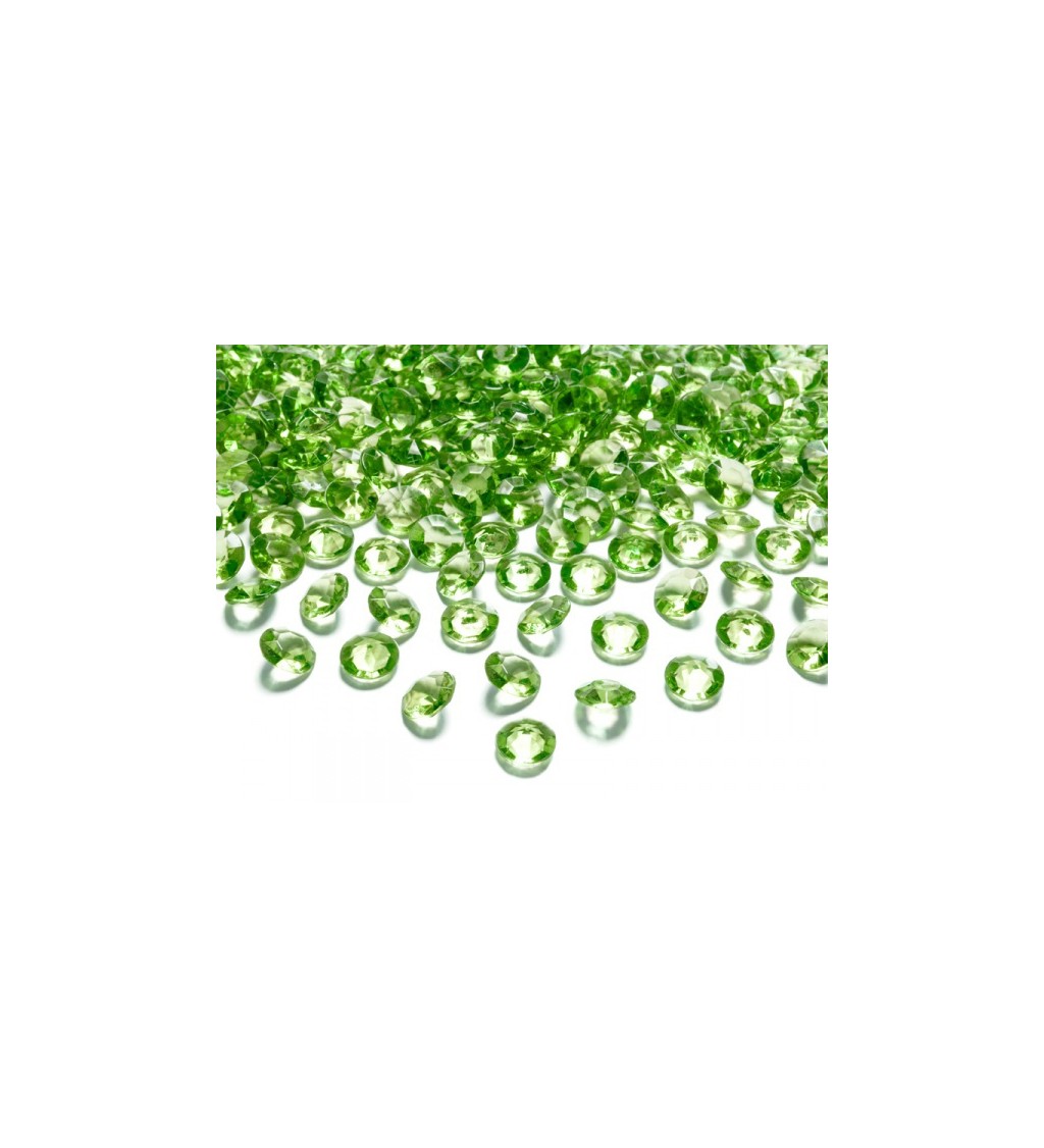 Světle zelené diamanty - konfety