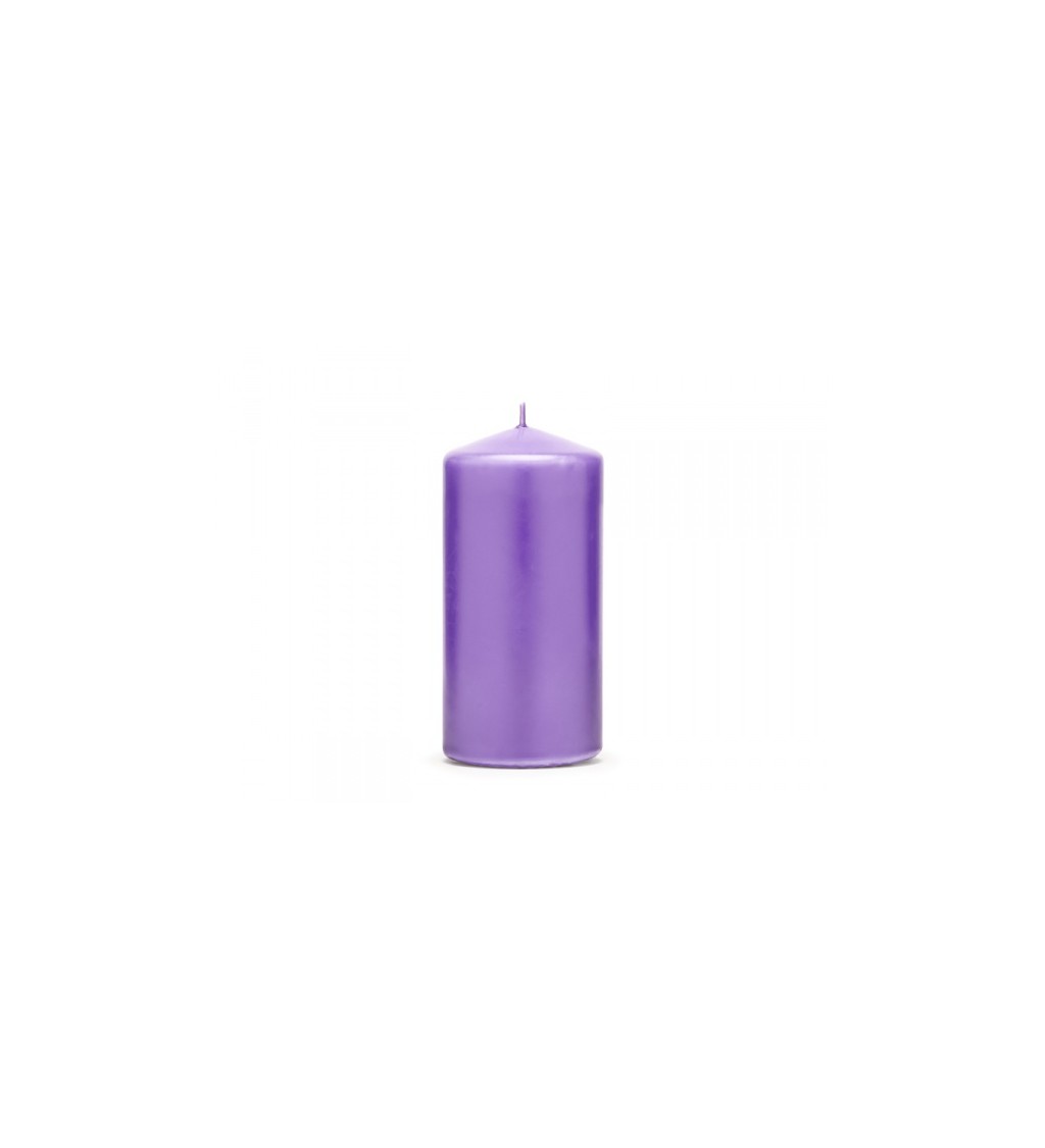 Matná svíčka - světle fialový válec