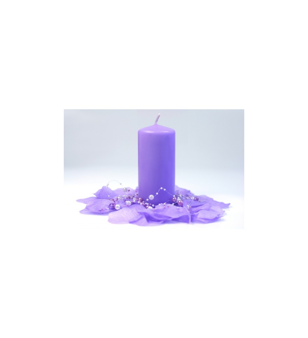 Matná svíčka - světle fialový válec