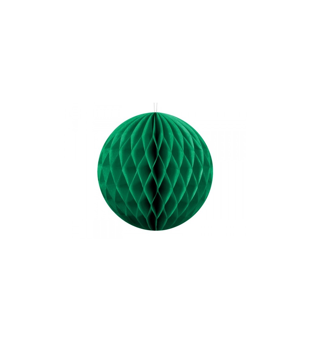 Papírová dekorační koule - tmavě zelená (10)