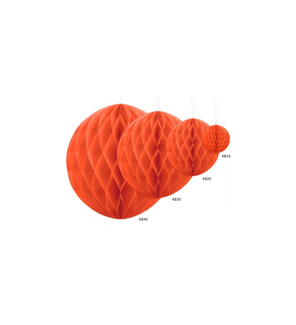 Papírová dekorační koule - oranžová (40)