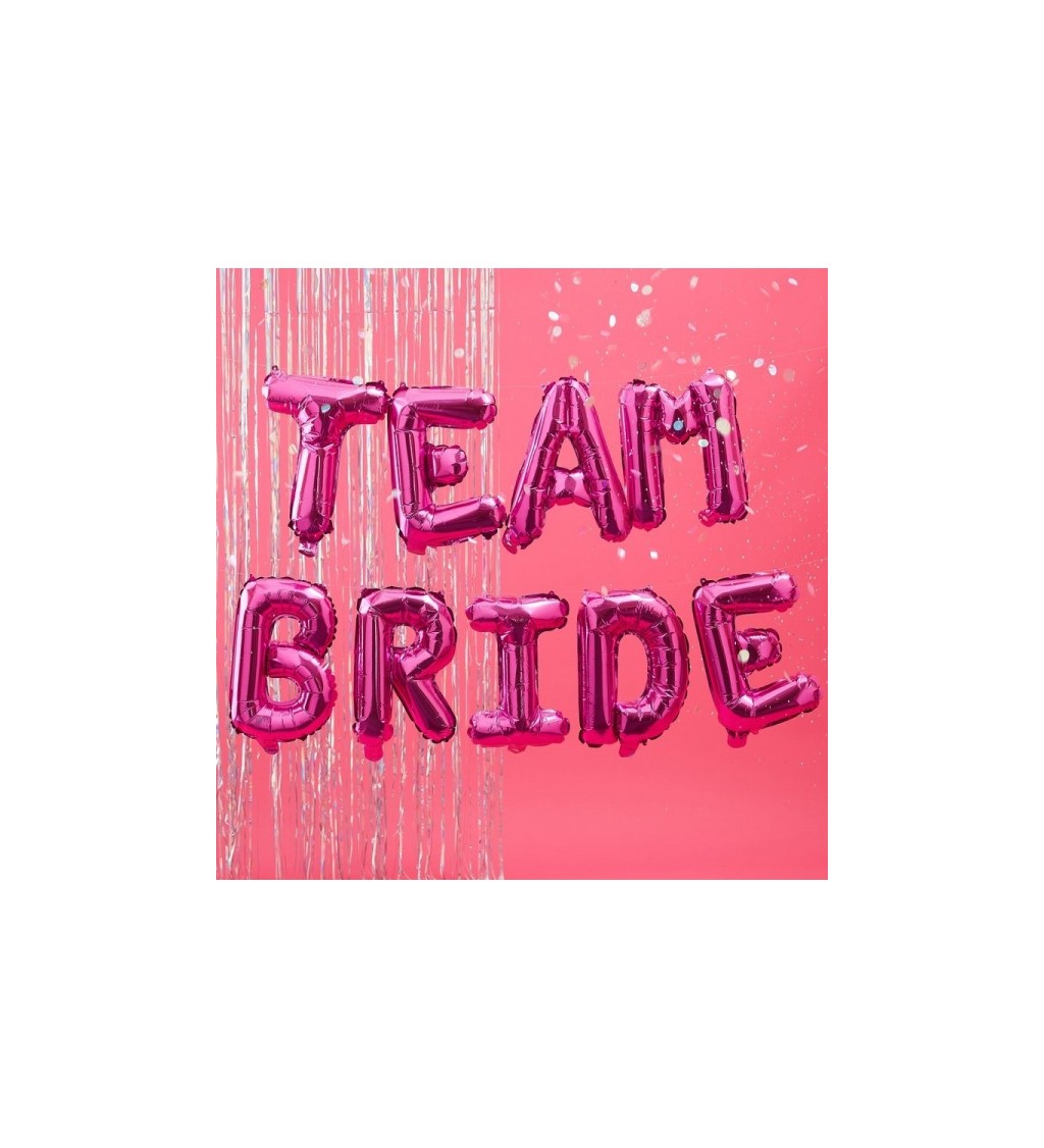 Fóliové balónky TEAM BRIDE - růžové