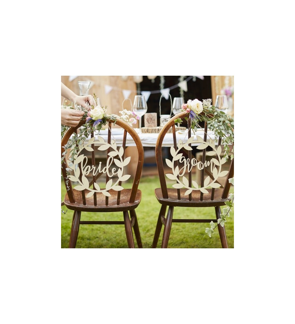 Cedulky na židle - Bride a Groom