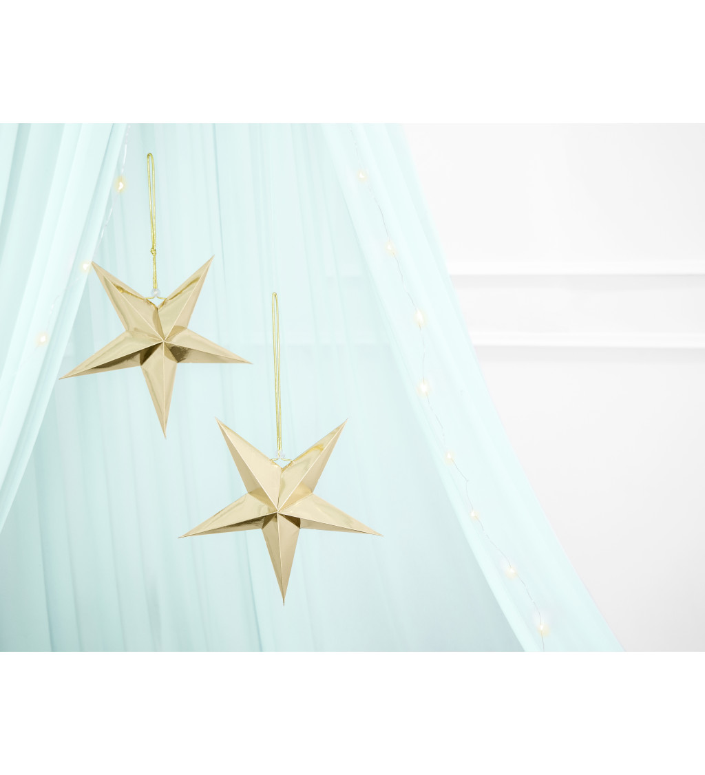 Papírová dekorační hvězda - zlatá (45)