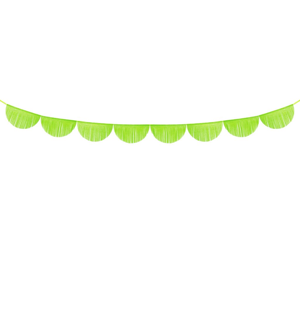 Střapcová girlanda - světle zelené půlměsíčky
