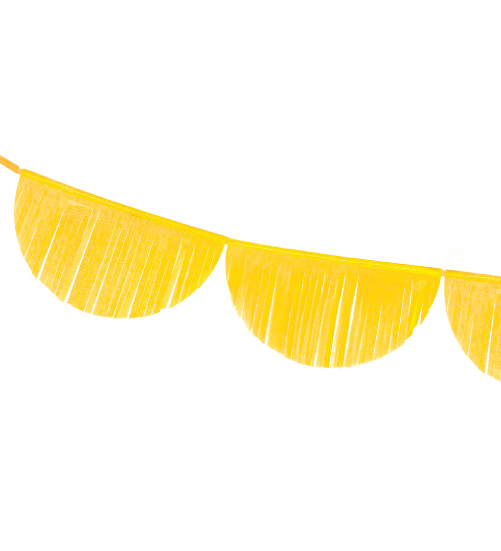 Střapcová girlanda - žluté půlměsíčky