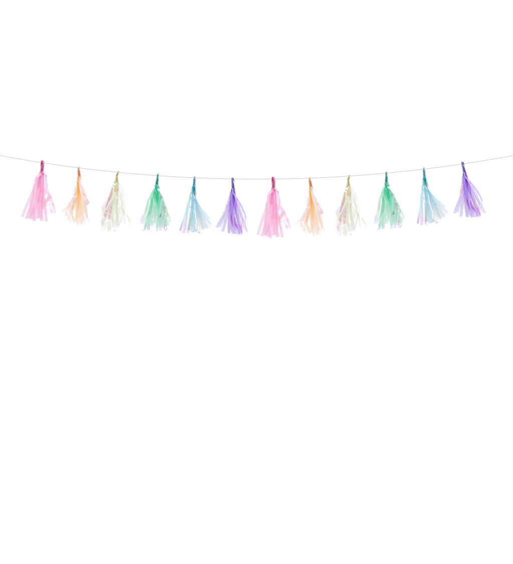 Girlanda - barevné pastelové střapce