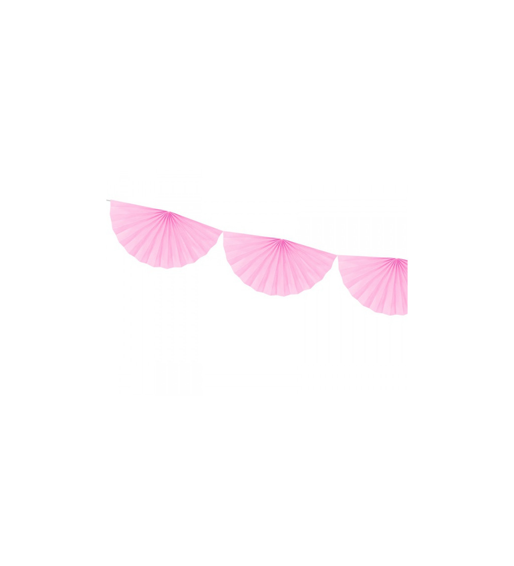 Světle růžová girlanda - menší papírové rozetky