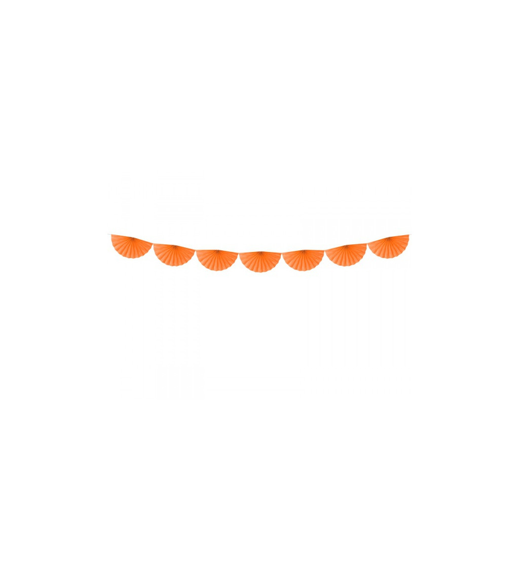 Oranžová girlanda - menší papírové rozetky