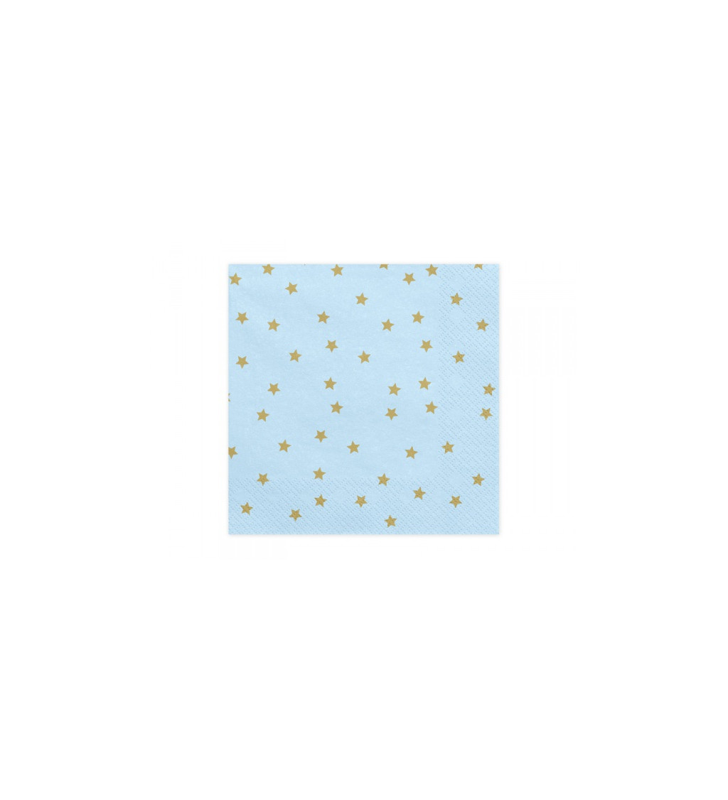 Modré ubrousky - zlaté hvězdičky